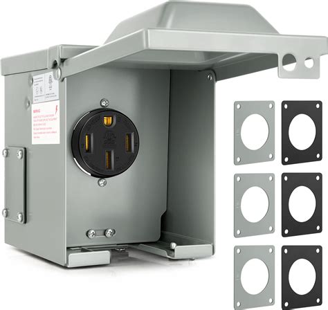 cost rv electric box hookup|50 amp rv outlet box.